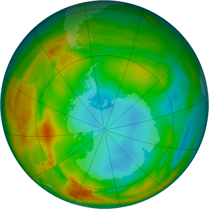 Antarctic ozone map for 13 July 1979